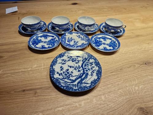 Japanse Tokusei Nippon Blue Cherry vintage servies set, Antiek en Kunst, Antiek | Servies compleet, Ophalen of Verzenden