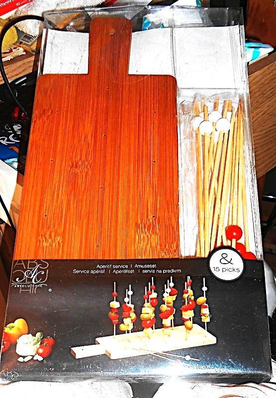 Prachtige aperitiefset, Huis en Inrichting, Woonaccessoires | Dienbladen, Nieuw, Hout, Rechthoekig, Ophalen of Verzenden