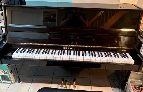 Console piano Belforte., Muziek en Instrumenten, Piano's, Gebruikt, Piano, Zwart, Hoogglans, Ophalen