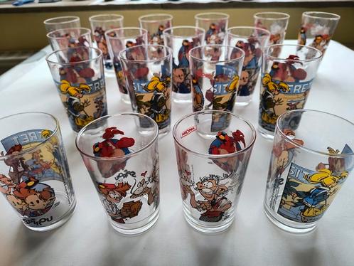 Série de 18 verres BD Amora Spirou & Fantasio édités en 1994, Collections, Verres & Petits Verres, Comme neuf, Autres types, Enlèvement ou Envoi