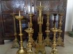 Collection de 8 chandelier ancien en bronze-18e & 19e siècle, Antiquités & Art, Enlèvement ou Envoi