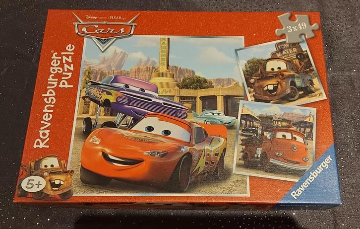 3 Disney Cars-puzzels (compleet), Kinderen en Baby's, Speelgoed | Kinderpuzzels, Zo goed als nieuw, 4 tot 6 jaar, 10 tot 50 stukjes