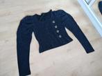 Zwart glitter navel shirt, Neuf, Enlèvement ou Envoi, Taille 36 (S), Manches longues