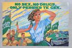 RECLAMEPOSTER” PERRIER” Pin-up 48x32 cm, Verzenden, Zo goed als nieuw, Overige typen