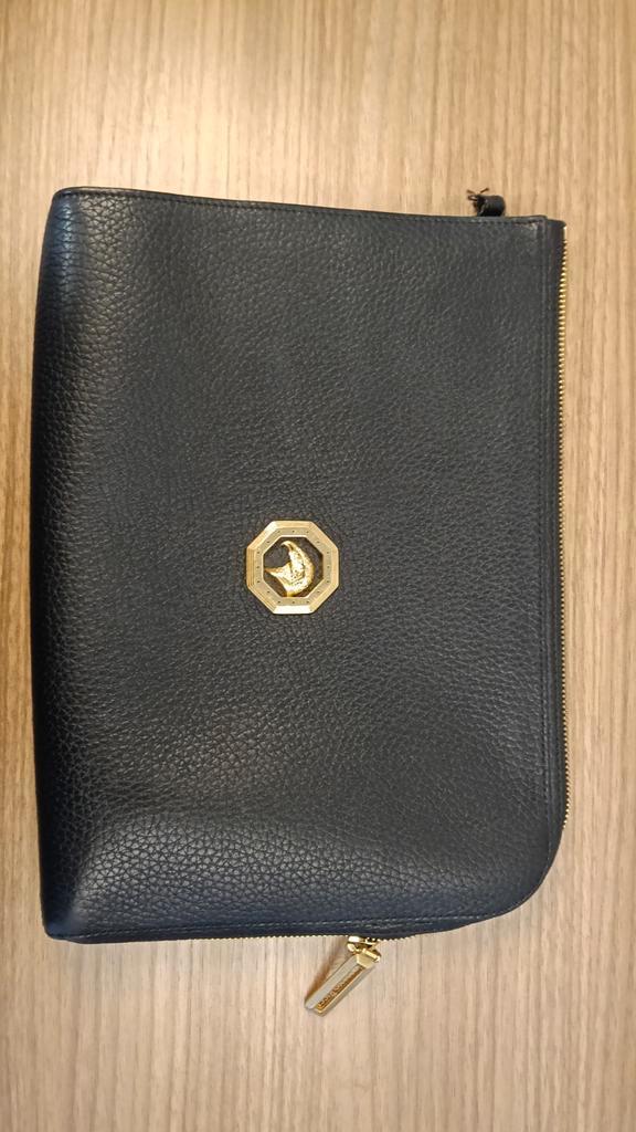 Stefano Ricci Zwarte Leren Clutch / Documententas – Gouden, Bijoux, Sacs & Beauté, Sacs | Sacs de voyage & Petits Sacs de voyage