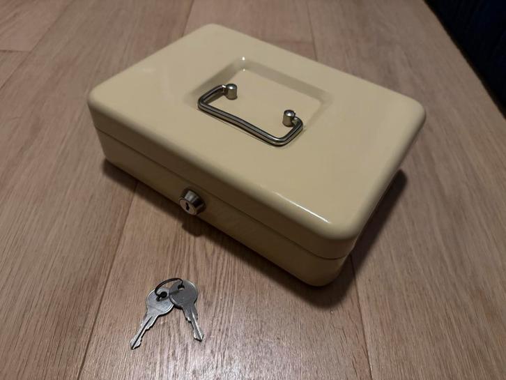 Afsluitbare metalen doos - Geldautomaat, Verzamelen, Spaarpotten, Zo goed als nieuw, Ophalen