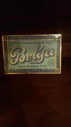 Vintage Belga rubber letterset in originele metalen doos, Ophalen