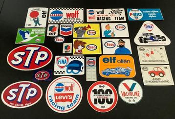 VINTAGE STICKERS,WOLF,ESSO,ELF,STP, ENZ….’, Enlèvement, Comme neuf, Marque