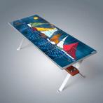 Vintage salontafel van keramiek en chroom uit de jaren 70, Antiek en Kunst, Ophalen