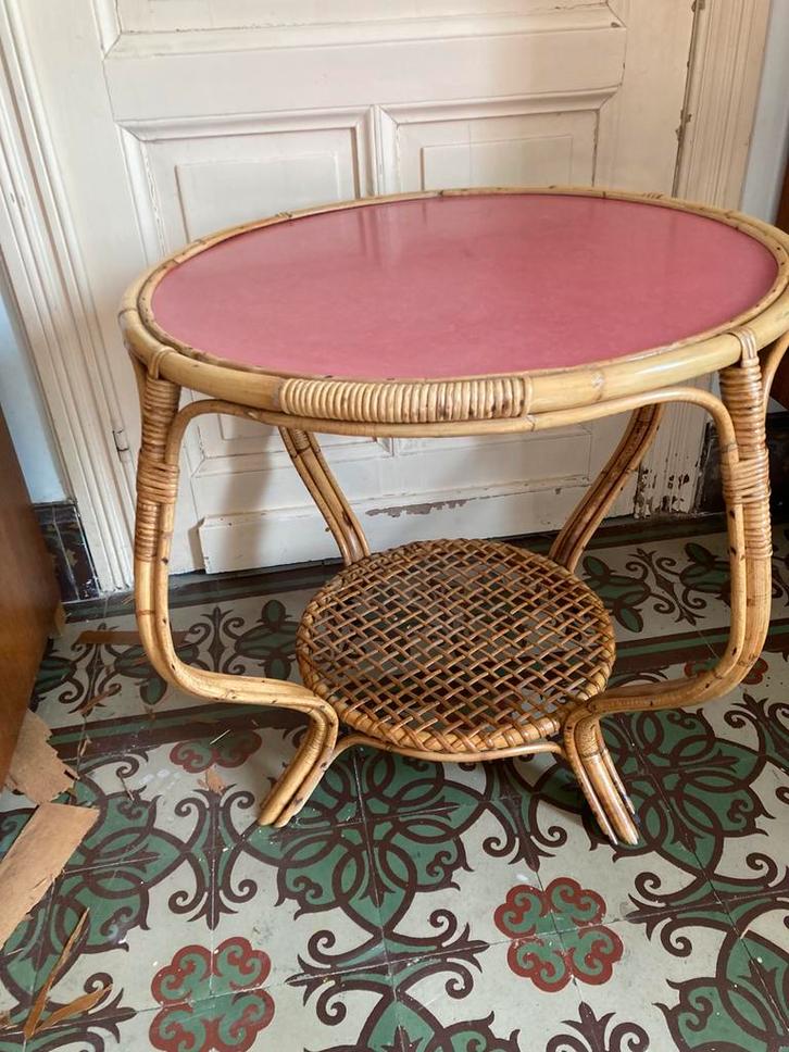 Bamboo retro salontable, Huis en Inrichting, Tafels | Bijzettafels, Zo goed als nieuw, Ophalen