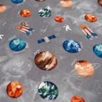 Promo! 3332)145x50cm french terry planeet astronaut grijs, Hobby en Vrije tijd, 120 cm of meer, Nieuw, Ophalen of Verzenden, Katoen