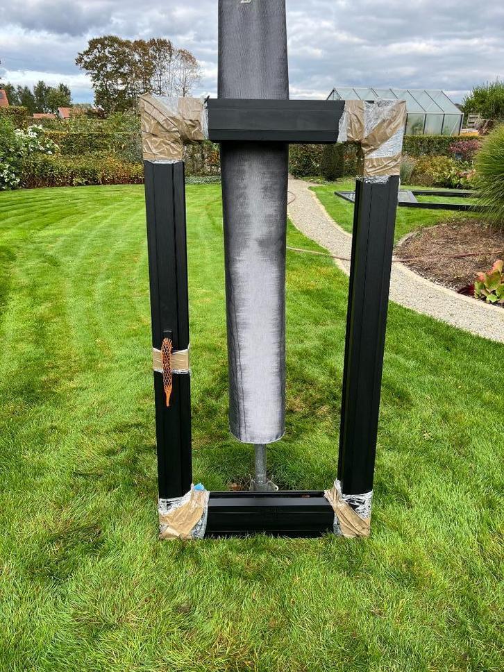 Reynaers (Masterline 8, HI), Ral 9005 ctx, DK 705x1332,5mm, Doe-het-zelf en Bouw, Glas en Ramen, Nieuw, Gevelraam of Ruit, Dubbelglas