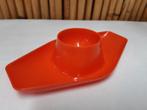 Coquetier type "bateau" vintage 1970 en plastique orange BPD, Enlèvement ou Envoi