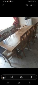 Table avec chaises, Maison & Meubles, Tables | Tables à manger, Enlèvement ou Envoi, Chêne