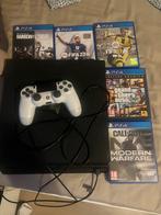 PlayStation 4 PRO 1000 GB + 5 games, Met 1 controller, Gebruikt, 1 TB, Pro