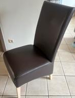 8 Lederen eetkamer stoelen donker bruin, Huis en Inrichting, Ophalen, Zo goed als nieuw, Bruin