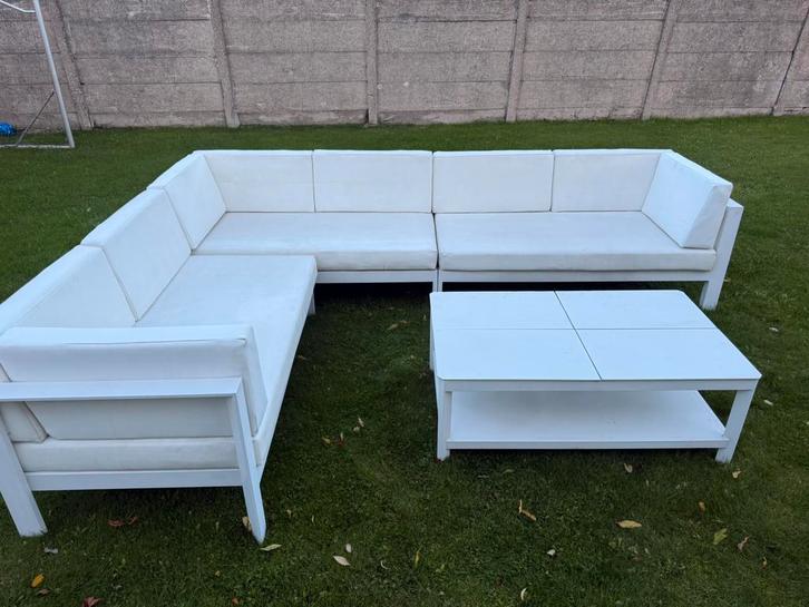 Loungeset castle line 8 personen (2m56cm x 3m30cm), Tuin en Terras, Tuinsets en Loungesets, Zo goed als nieuw, Loungeset, Aluminium