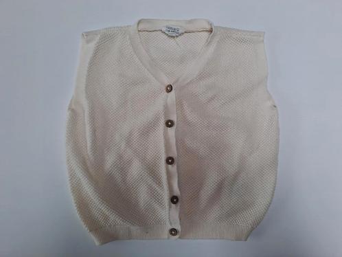 Mt 98 Beige gebreide debardeur, Kinderen en Baby's, Kinderkleding | Maat 98, Zo goed als nieuw, Meisje, Trui of Vest, Ophalen of Verzenden