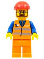 Lego figuur trn224 Construction vest / B1-3, Ophalen of Verzenden, Zo goed als nieuw, Losse stenen, Lego