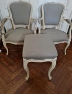 2 LOUIS XV armzetels + poef 100% wol MULBERRY   SALE, Ophalen