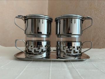 Villeroy & Boch theeglazenset met dienblad, Huis en Inrichting, Keuken | Potten en Pannen, Ophalen, Zo goed als nieuw, Glas