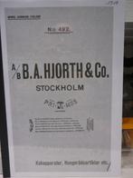 Catalogus n 492 Aktiebolaget B.A. Hjorth & Co. Primus, Antiek en Kunst, Ophalen of Verzenden