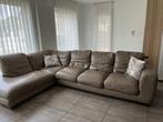 Leren beige hoekzetel, Huis en Inrichting, Ophalen, Zo goed als nieuw, Leer