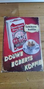 Metalen Bord Douwe Egberts met Vintage look, Reclamebord, Ophalen of Verzenden, Zo goed als nieuw