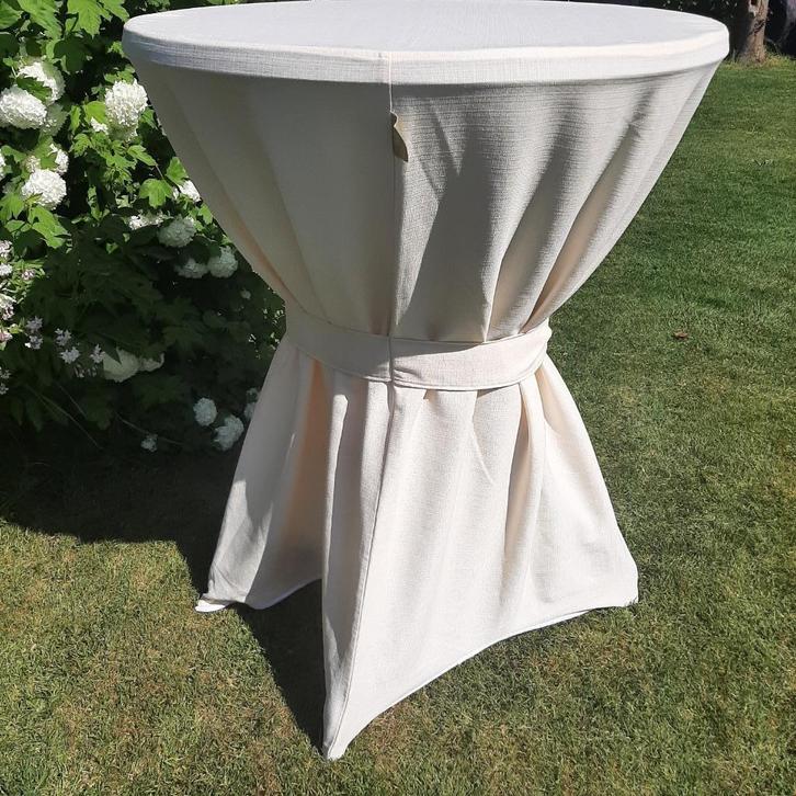 Statafelrokken met strik ( 7 stuks) met vierkant topkleedje, Maison & Meubles, Tables | Tables mange-debout, Utilisé, Enlèvement