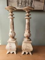 Superbe paire de grands bougeoirs antiques indonésiens, Enlèvement ou Envoi