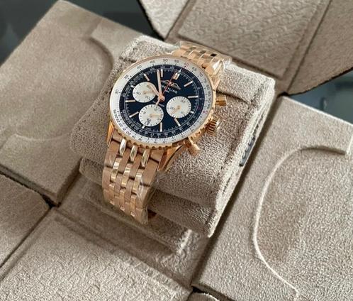 Breitling Navitimer 43 mm roségoud NIEUW, Handtassen en Accessoires, Horloges | Heren, Nieuw, Polshorloge, Breitling, Goud, Goud