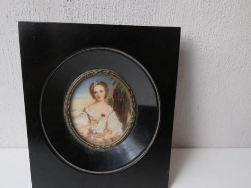 Vintage portret miniatuur Marquise de Dorchester 19de eeuw, Antiek en Kunst, Curiosa en Brocante, Ophalen of Verzenden