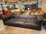 vintage XL Chesterfield 4 a 5 Zits bank Zwart 3 meter zetel, Antiek en Kunst, Ophalen of Verzenden