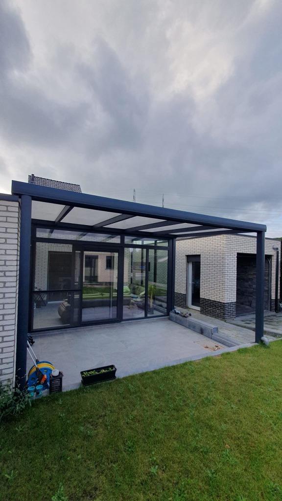Veranda ( Aluminium ) met verlichting, Tuin en Terras, Overkappingen, Zo goed als nieuw, Veranda, Ophalen