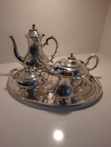 Koffie en Theeservies, Antiek en Kunst, Ophalen, Zilver
