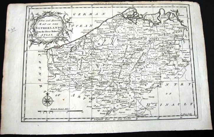 K7 Kaart New and Accurate Map of the Netherlands 18e eeuw, Antiek en Kunst, Kunst | Etsen en Gravures, Ophalen of Verzenden