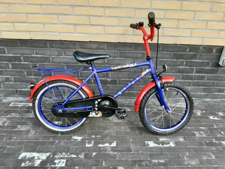 Mickey Mouse Kinderfiets 16" – Stevig & Proper – 4-7 jaar, Fietsen en Brommers, Fietsen | Kinderfietsjes, Gebruikt, 16 tot 20 inch