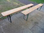 2 x turnbank 2,20m x 25cm en 2m x 23cm. 40 euro per stuk, Tuin en Terras, Tuinbanken, Ophalen, Gebruikt