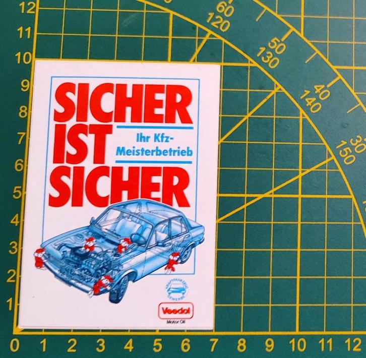 Sticker Veedol oil (Audi 100?) Sicher ist sicher, Collections, Autocollants, Enlèvement ou Envoi