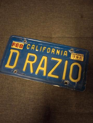 California nr plaat beschikbaar voor biedingen