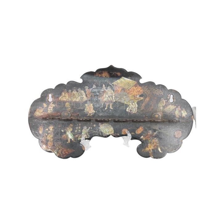 Napoleon III pijphouder: Asian Elegance hout en metaal, Antiek en Kunst, Antiek | Woonaccessoires, Ophalen of Verzenden