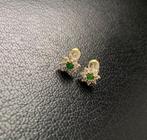 Boucles d'oreilles émeraude colombienne naturelle, Enlèvement ou Envoi, Vert, Avec pierre précieuse, Argent