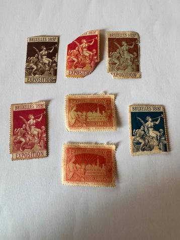 lot 7 vignetten internationale tentoonstelling Brussel 1897 beschikbaar voor biedingen