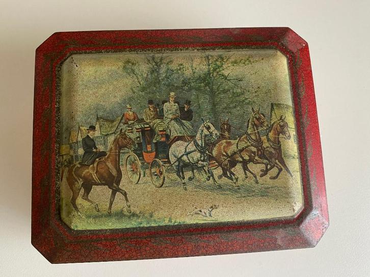 Oude blikken doos, Verzamelen, Blikken, Gebruikt, Overige merken, Ophalen of Verzenden