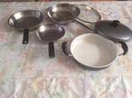 Te koop 2 pannen met deksel, Huis en Inrichting, Keuken | Potten en Pannen, Inox, Inductieplaat, Ophalen of Verzenden, Zo goed als nieuw