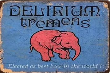 Reclamebord vintage Delirium Tremens - mancave poolhouse new beschikbaar voor biedingen
