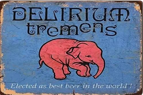 Reclamebord vintage Delirium Tremens - mancave poolhouse new, Verzamelen, Merken en Reclamevoorwerpen, Nieuw, Reclamebord, Ophalen of Verzenden