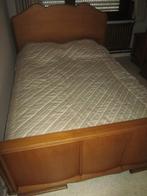 slaapkamer - bed - kleerkast - commode - nachtkastje, Huis en Inrichting, Slaapkamer | Bedden, Ophalen, Gebruikt, Bruin, 140 cm