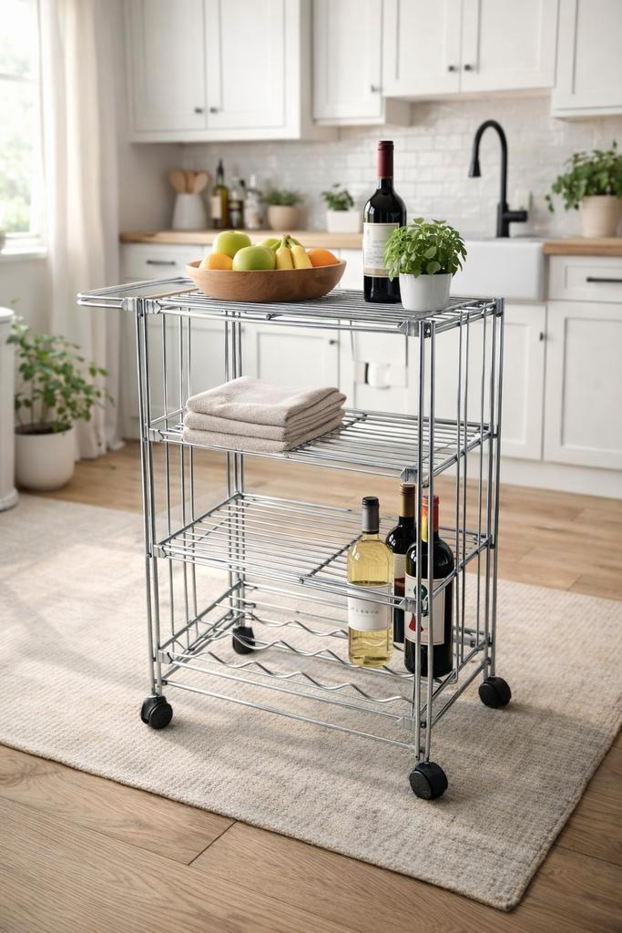 Keuken roltafel rek inox rolrek, Huis en Inrichting, Keuken | Keukenelementen, Gebruikt, Ophalen