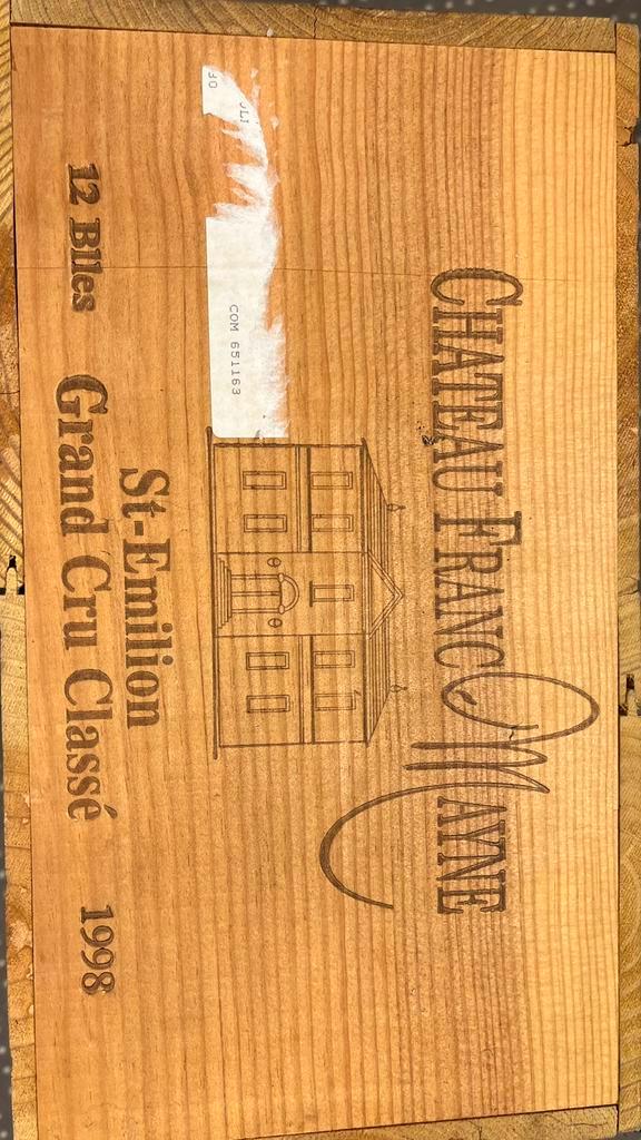 Château Franc Mayne, St‑Émilion Grand Cru Classé 1998, Collections, Vins, Neuf, Enlèvement